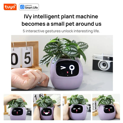 Tuya Smart Life Planter,Endless Fun over 49 Rich Expressions,7 Smart Sensors,Ai Chips Make Raising Plants Easy and Fun