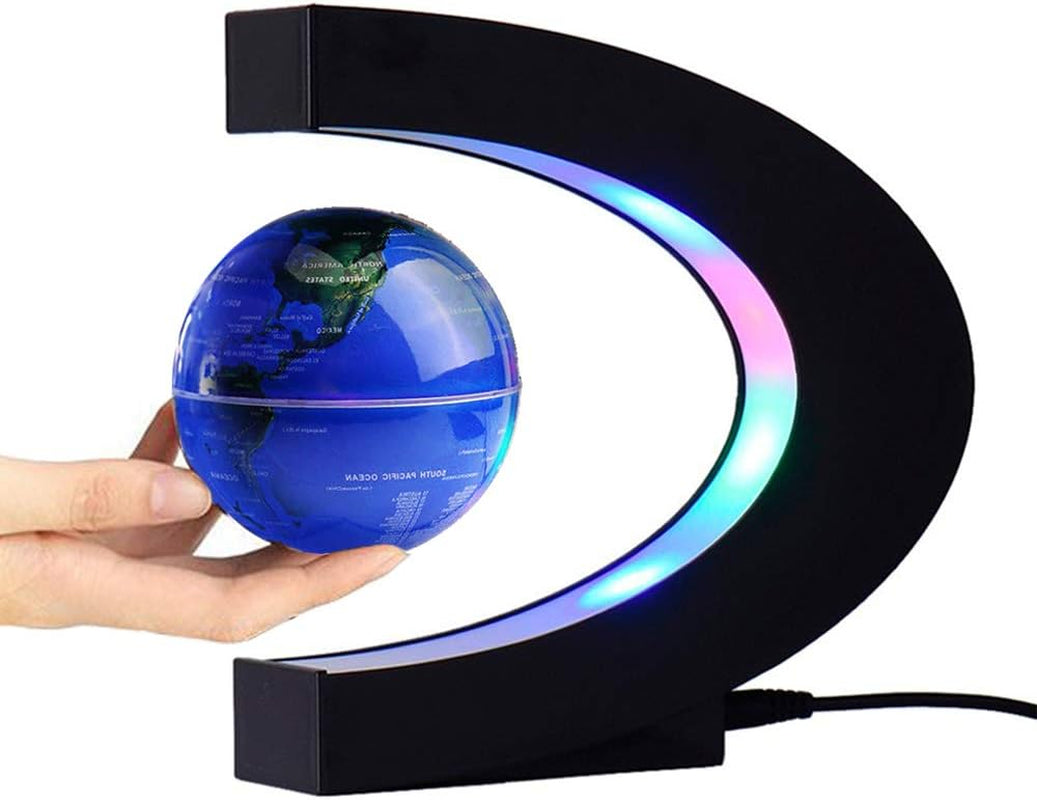 Magnetic Levitation Floating Globe World Map with C Shape Base (Blue 3" Globe)