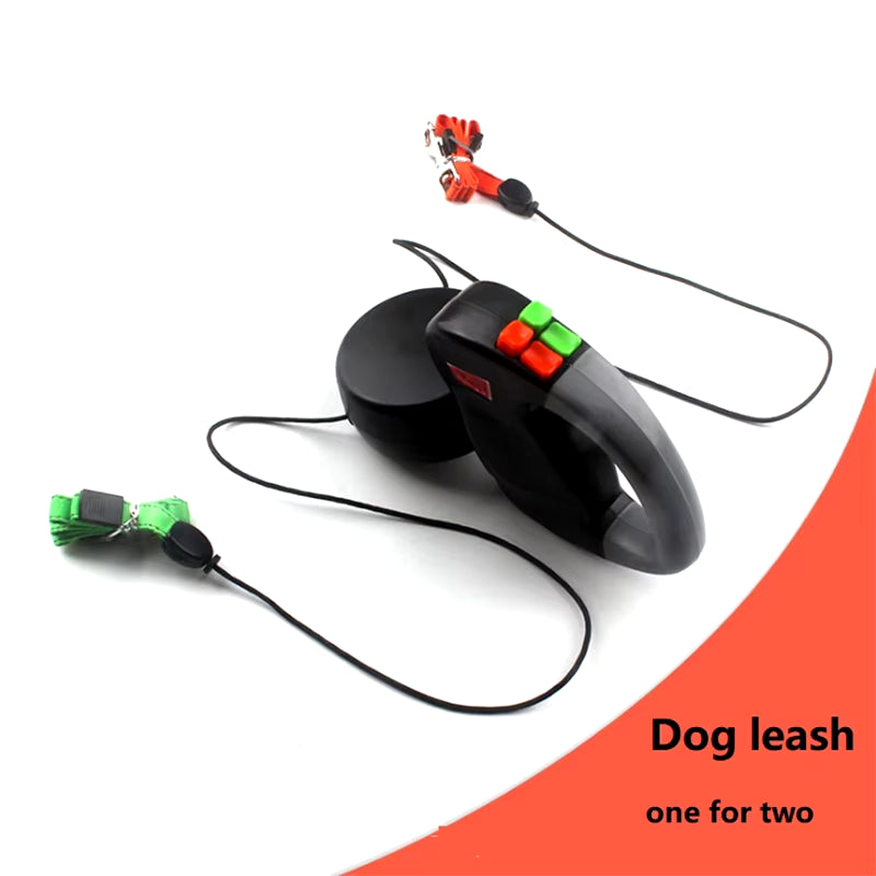 Leash for Two Dogs 3M Pet Double-Headed Traction Rope Automatic One for Two Double-Headed Dog Lead Dog Leash Dog Supplies