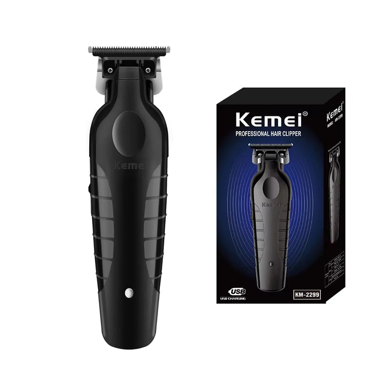 Kemei 2299 Professional Cordless Hair Trimmer with Zero Gap Cutting and Detail Carving Features