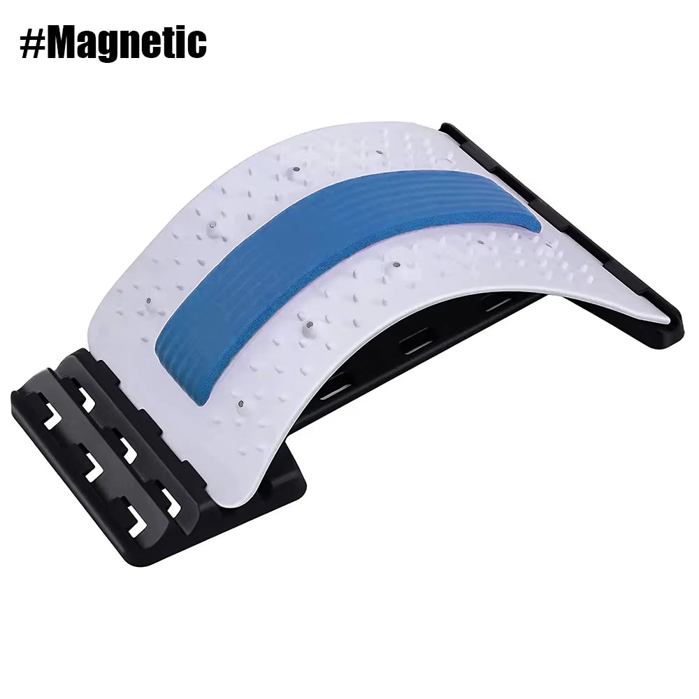 Adjustable Back Stretcher Waist Back Cracking Device Back Cracker 4 Level Spine Board Magnetic Therapy Shoulder Back Pain Relief