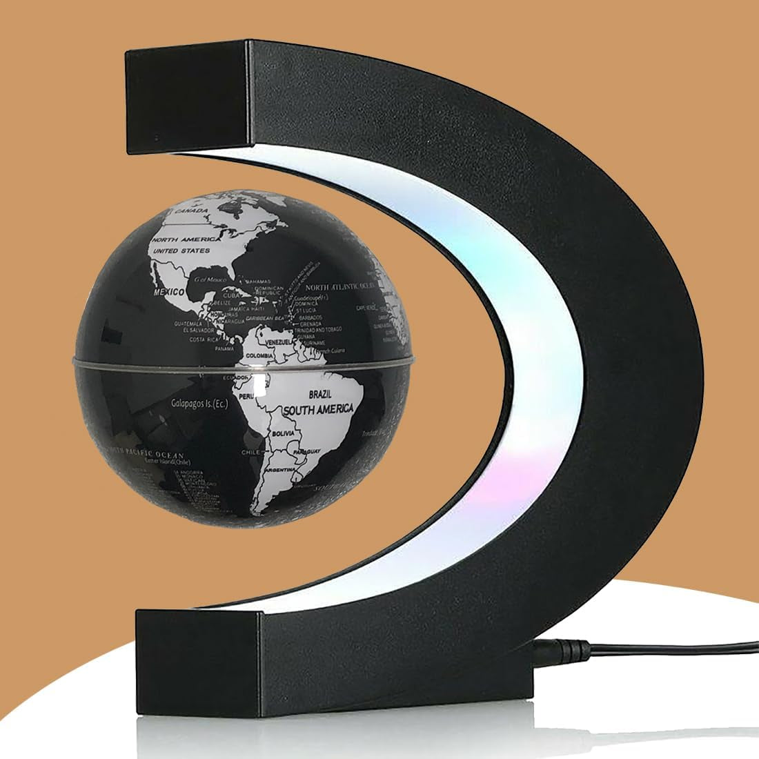 Magnetic Levitation Floating Globe with LED Light, Desk Gadget Decor, Fixture Floating Globes & Shade, Cool Gifts for Men/Father/Husband/Boyfriend/Kids/Boss, Gifts for Desk, Valentine'S Day Gift