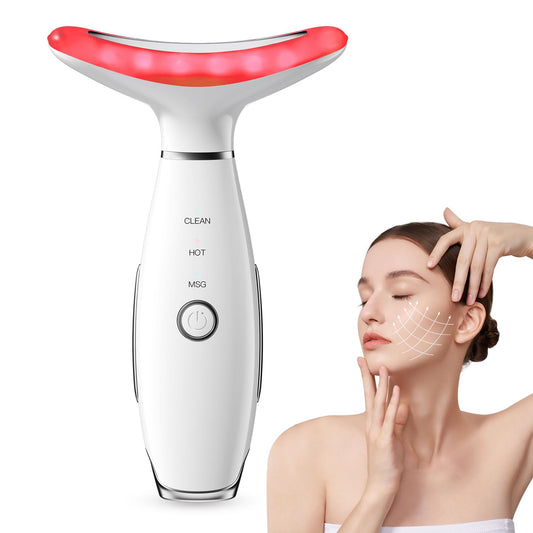 Neck Face Massager, 3-In-1 Portable Facial Massager, Face Sculpting Tool, At-Home Face Device for Skin Care(White)